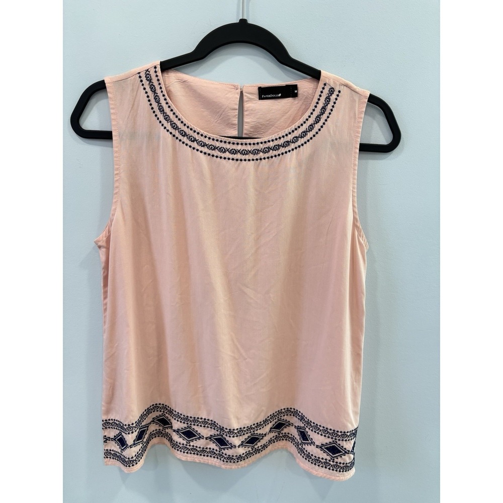 Paper Dolls Cotton Top Medium Casual Lightweight Breathable Short Sleeve Summer